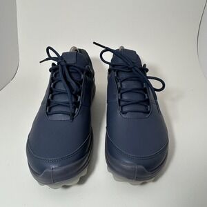 ECCO Biom Hybrid Navy Blue Leather Spikeless Golf Shoes 125553 EU 39 US 8-8.5